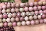 CFW47 15.5 inches 10mm round pink wooden jasper beads wholesale