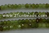CGA155 15.5 inches 2*2.5mm faceted rondelle green garnet beads