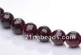 CGA19 15.5 inches 4mm faceted round natural garnet gemstone beads Wholesale