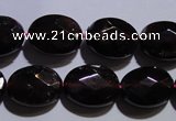 CGA414 15.5 inches 9*12mm faceted oval natural red garnet beads wholesale