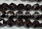 CGA450 15.5 inches 6mm faceted nuggets natural red garnet beads
