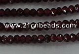 CGA517 15.5 inches 2*3mm faceted rondelle red garnet beads