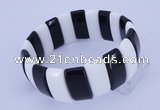 CGB231 8 inches 12*25mm rectangle black & white agate gemstone bracelet