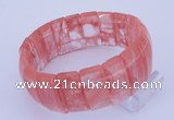 CGB236 8 inches 12*25mm rectangle cherry quartz gemstone bracelet