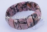 CGB239 8 inches 12*25mm rectangle rhodonite gemstone bracelet