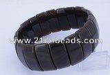 CGB244 8 inches 12*25mm rectangle coffee gemstone bracelet