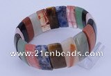 CGB245 8 inches 12*25mm rectangle mixed gemstone bracelet