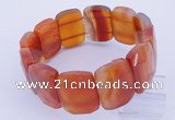 CGB246 8 inches 18*25mm faceted rectangle red agate gemstone bracelet