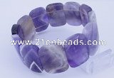 CGB251 8 inches 18*25mm faceted rectangle amethyst gemstone bracelet