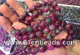 CGB2529 7.5 inches 11mm round ruby zoisite beaded bracelets