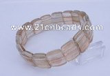 CGB261 7.5 inches 11*15mm faceted rectangle gold sand quartz bracelet