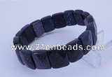 CGB267 7.5 inches 11*15mm faceted rectangle blue goldstone bracelet