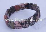 CGB271 7.5 inches 11*15mm faceted rectangle rhodonite gemstone bracelet