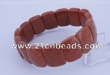 CGB275 7.5 inches 13*18mm faceted rectangle goldstone bracelet