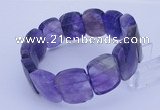 CGB282 7.5 inches 15*20mm faceted rectangle amethyst gemstone bracelet