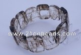 CGB284 8 inches 18*25mm faceted rectangle quartz gemstone bracelet