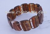 CGB285 8 inches 18*25mm faceted rectangle quartz gemstone bracelet