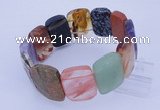 CGB291 8 inches 18*25mm faceted rectangle mixed gemstone bracelet