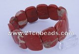 CGB292 8 inches 18*25mm faceted rectangle red jasper bracelet