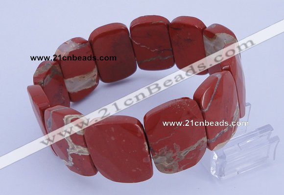 CGB292 8 inches 18*25mm faceted rectangle red jasper bracelet