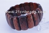 CGB299 8 inches 12*30mm faceted rectangle tiger eye gemstone bracelet