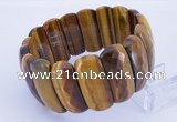 CGB300 8 inches 12*30mm faceted rectangle tiger eye gemstone bracelet