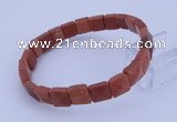 CGB310 7 inches 8*8mm faceted square goldstone bracelet jewelry