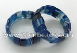 CGB3158 7.5 inches 11*23mm faceted rectangle agate bracelets