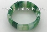 CGB3159 7.5 inches 11*23mm faceted rectangle agate bracelets