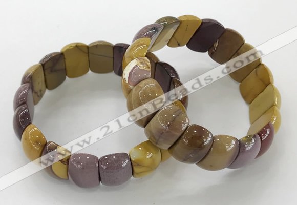 CGB3234 7.5 inches 12*20mm oval mookaite gemstone bracelets