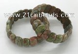 CGB3300 7.5 inches 10*20mm faceted oval unakite bracelets
