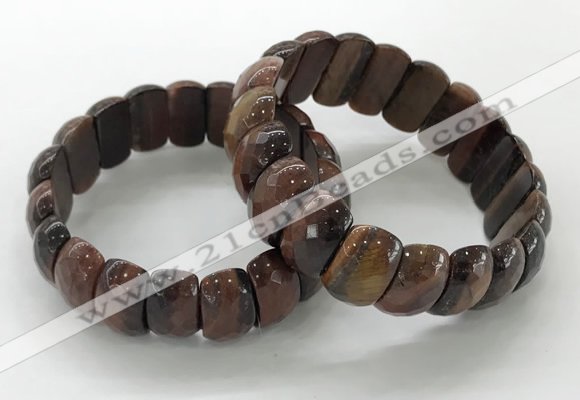 CGB3303 7.5 inches 10*20mm faceted oval yellow & red tiger eye bracelets