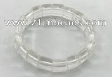 CGB3420 7.5 inches 12*15mm faceted rectangle white crystal bracelets