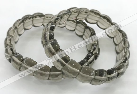 CGB3463 7.5 inches 10*14mm faceted oval smoky quartz bracelets