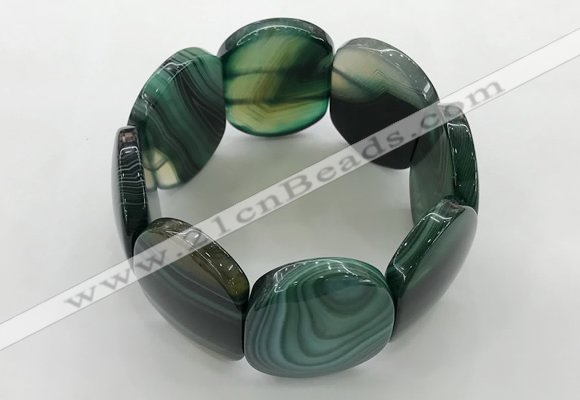 CGB3496 7.5 inches 30*40mm oval agate gemstone bracelets