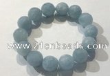 CGB4039 7.5 inches 13mm faceted round aquamarine beaded bracelets