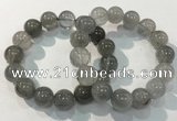CGB4107 7.5 inches 14mm round rutilated quartz beaded bracelets