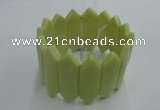 CGB423 7 inches 12*40mm lemon jade gemstone bracelet