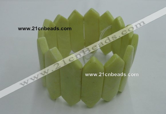 CGB423 7 inches 12*40mm lemon jade gemstone bracelet