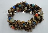 CGB426 7 inches 4*7mm chips & round mixed gemstone bracelet