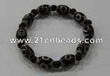 CGB54 2PCS Tibetan agate dZi beads & black agate stretchy bracelet