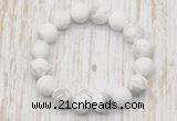 CGB5500 10mm, 12mm round matte white howlite beads stretchy bracelets