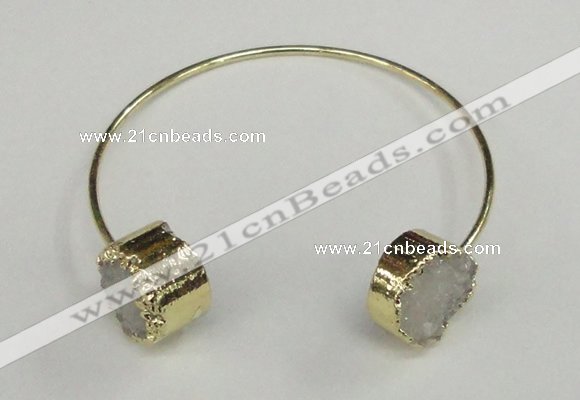 CGB731 15mm coin druzy agate gemstone bangles wholesale