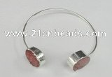 CGB760 13*18mm - 15*20mm oval druzy agate gemstone bangles