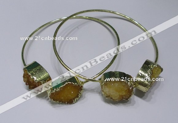 CGB828 13*18mm - 15*20mm oval druzy agate gemstone bangles