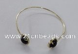 CGB851 10mm flat round agate gemstone bangles wholesale