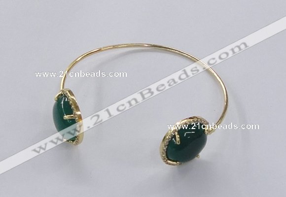 CGB857 15mm flat round agate gemstone bangles wholesale