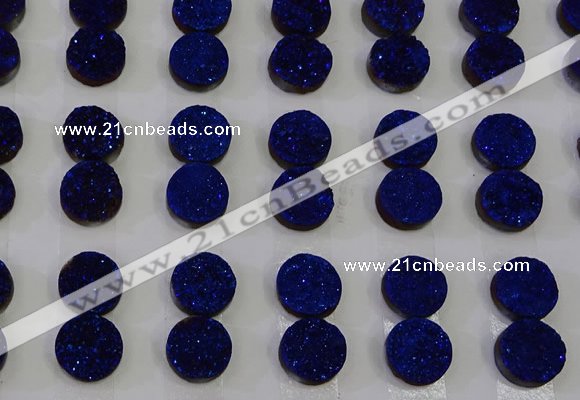 CGC103 12mm flat round druzy quartz cabochons wholesale