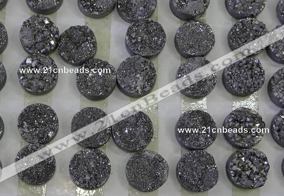 CGC120 16mm flat round druzy quartz cabochons wholesale
