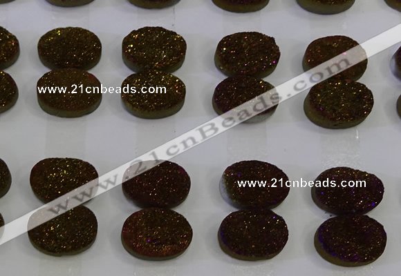 CGC194 15*20mm oval druzy quartz cabochons wholesale